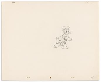 WALT DISNEY STUDIOS Donald Duck sequence of nine animation drawings for Grand Canyonscope.